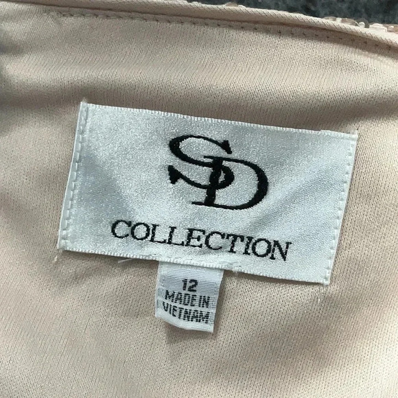 SD COLLECTION Dusty Pink Rose Sequin Lace Overlay Cocktail Dress Size 12 NWT - Picture 5 of 7